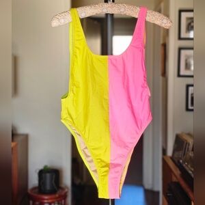 Gnash Pink and Yellow Colorblock  Swimsuit